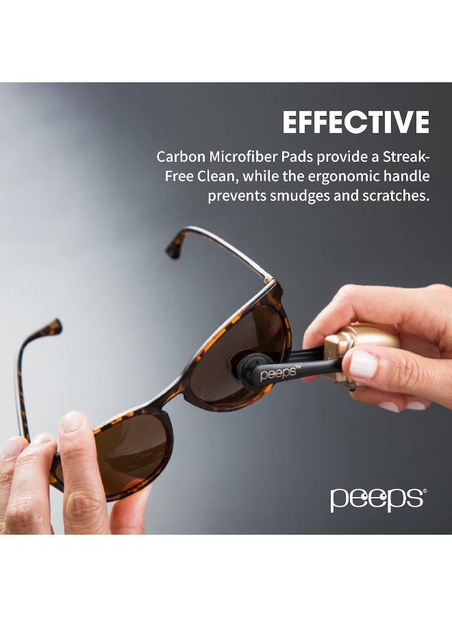 Peeps Eyeglass Cleaner - Lens Cleaner for Eyeglasses, Sunglasses, Eyewear - Soft Touch Black - Image 4